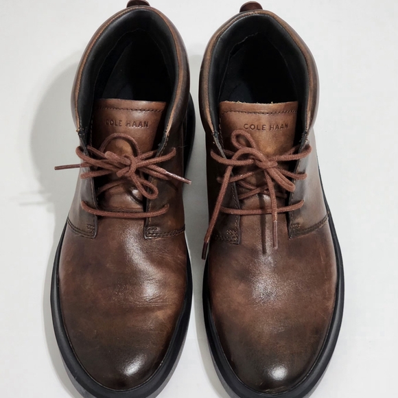 Cole Haan Men's Grand Pro Rally Chukka Shoes Brown Leather Size 9.5 Casual Comfy - Picture 6 of 13